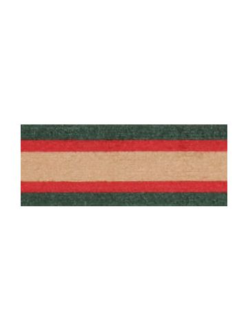 Red/Kraft/Forest, Stripe Natural Curling Ribbon