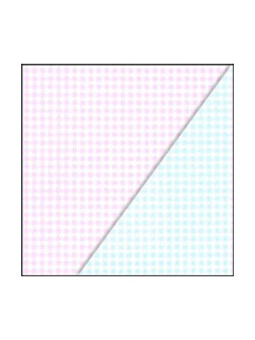 Juvenile Gift Wrap, New Gingham, 2 Sided, Pink & Blue 