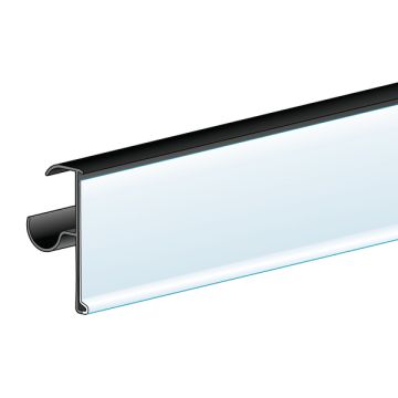 0.875” Double Wire, Clip-Over 1.25”H x 30”L, Black, Ticket molding