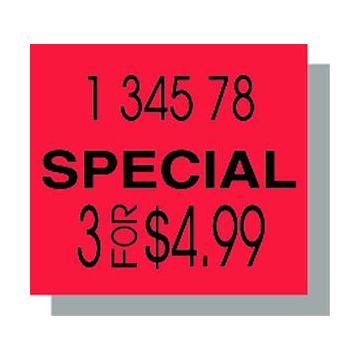 PB216 Labels, Fluorescent Red