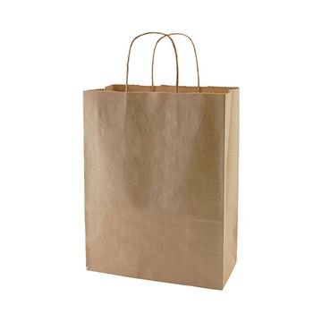 Recycled Natural Kraft Paper Shopping Bags, 10" x 5" x 13" (Missy)