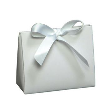 White Purse Totes, 8" x 3.5" x 5.5"