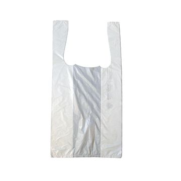 White T-Shirt Bags, 7" x 5" x 15"