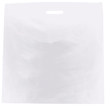 White, Large Patch Handle Plastic Merchandise Bags