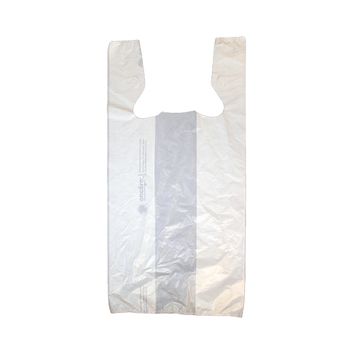 White T-Shirt Bags, 11.5" x 6.5" x 21"