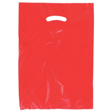Red, Plastic Merchandise Bags, 12" x 3" x 18"