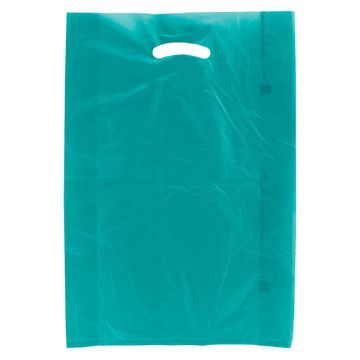 Teal, Plastic Merchandise Bags, 13" x 3" x 21"