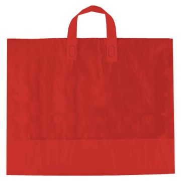 Red, AmeriTote HD Plastic Shopping Bags, 16" x 15" + 6"