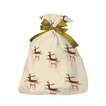 Joy' Printed Plastic Holiday Bags, 24" x 42" + 6"