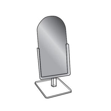 Countertop Glass Mirror with Acrylic Frame, 6" x 12"