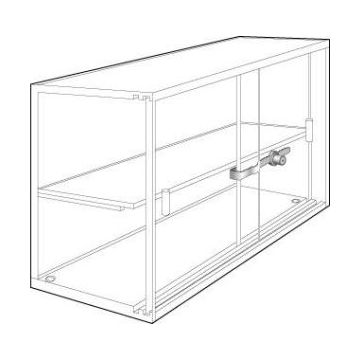 Horizontal Locking Acrylic Countertop Showcases, 21" x 13" x 7.5"