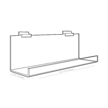 Acrylic J Racks Large for Slatwall, 24"