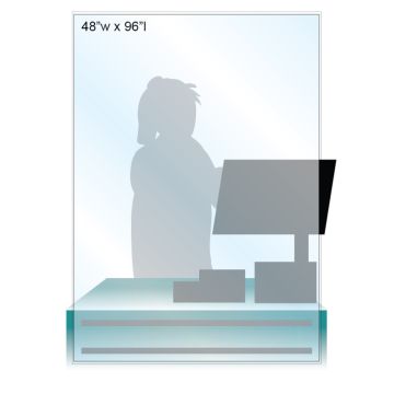 Flat Economy Sneeze Guard, 96"H X 48"W