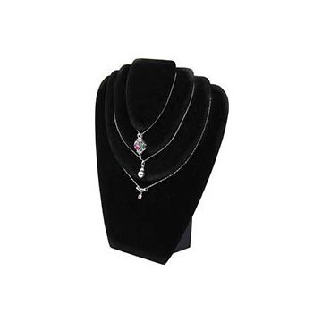 Black, Padded Necklace Stand with Easel