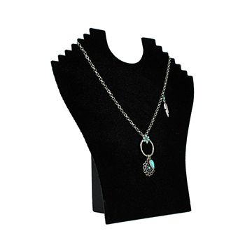 Black, Flat Multi-Necklace Display with Easel
