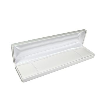 White Faux Leather Hinged Jewelry Boxes, for Bracelet/ Watch