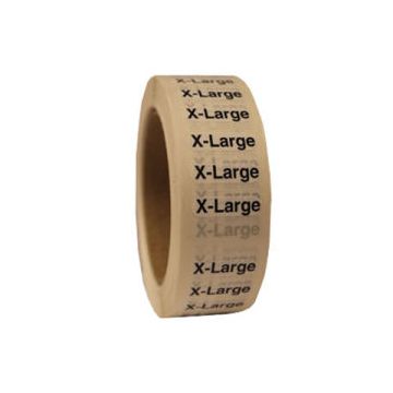 "Extra Large "XL" Clear Rectangle Size Labels