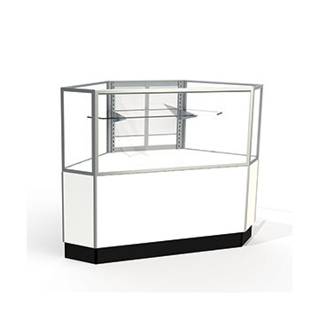 Mirror Doors, Rear Access Corner Display Cases with lights, for Half Vision Showcase
