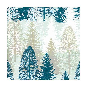 Holiday Gift Wrap, Snowy Winter Trees 