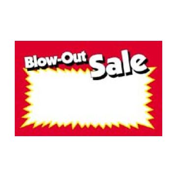 Blow Out Sale, Sign Cards, 7" x 11"