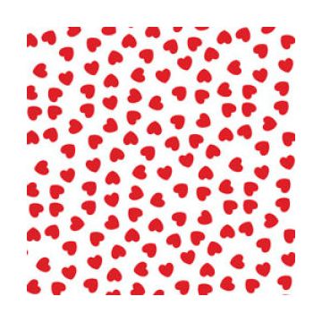 Valentine Gift Wrap, Red Hearts Valentine's Day Linework 