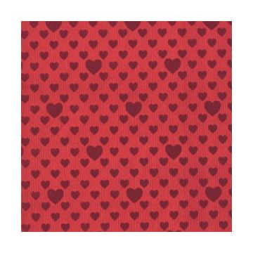 Valentine Gift Wrap, Red Foil Embossed Hearts 