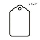 2 3/16", UnStrung Blank White Scallop Top Tags