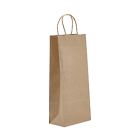 Recycled Natural Kraft Paper Shopping Bags, 5-1/2" x 3-1/2" x 13" (Vino)