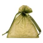 Flat Organza Bags, Olive, 4" x 5"