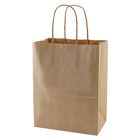 Recycled Natural Kraft Paper Shopping Bags, 8" x 4-3/4" x 10-1/2" (Cub)
