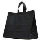 Black Frosted Shoppers with Loop Handles, 16" x 6" x 12" x 6"