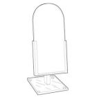 Acrylic Domed Countertop Glass Mirror, 6" x 12"