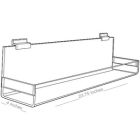 Acrylic Shelves for Slatwall, Slatgrid with closed ends, 24" x 4"