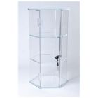 2 Shelves Hexagon Locking, Acrylic Countertop Showcases