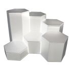 White Faux Leather, Hexagon Riser Set
