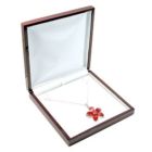 Rosewood Veneer Hinged Jewelry Boxes, for Necklace