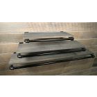 2' wide Black, Pipe Hanger with Ash Walnut Shelf