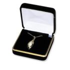 Black Velvet with Gold Trim Hinged Jewelry Boxes, for Necklace