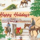 Christmas Western Gift Wrap, Christmas Tree Gathering